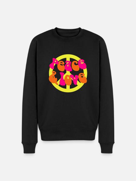 Peace and Love - Men's Premium Organic Jumper - black
