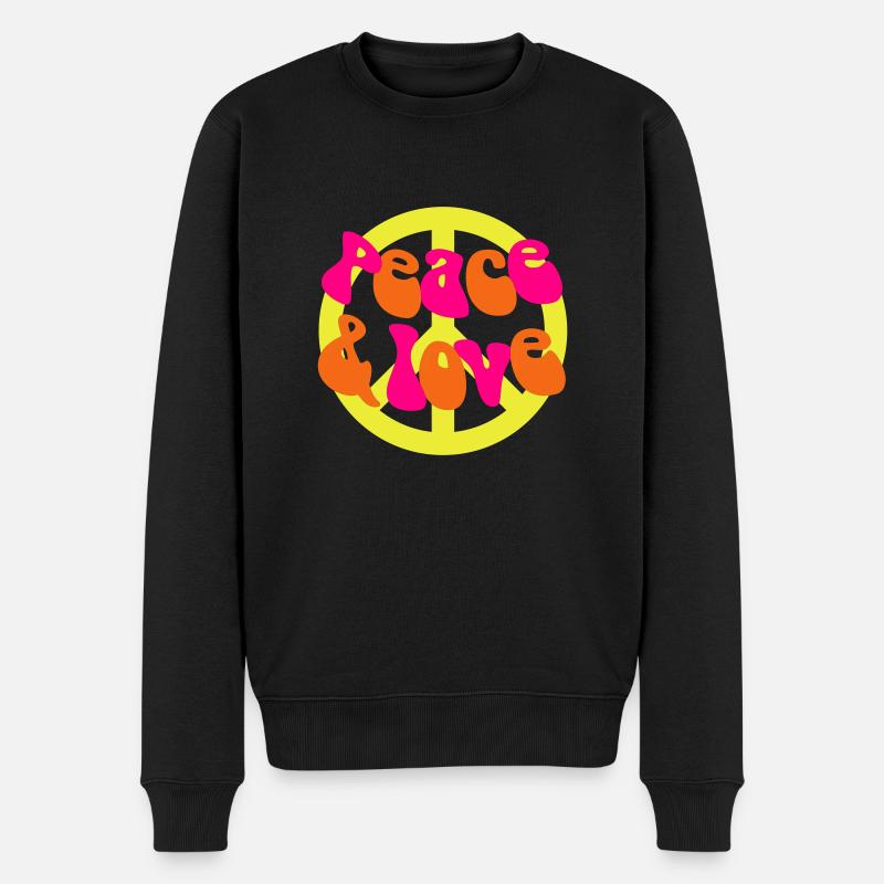 Paix et Amour 60's - Pull Premium bio Homme - noir