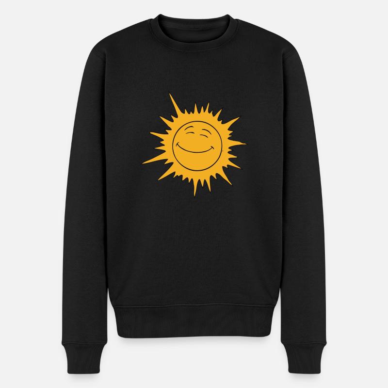 Smiley Sun - Pull Premium bio Homme - noir