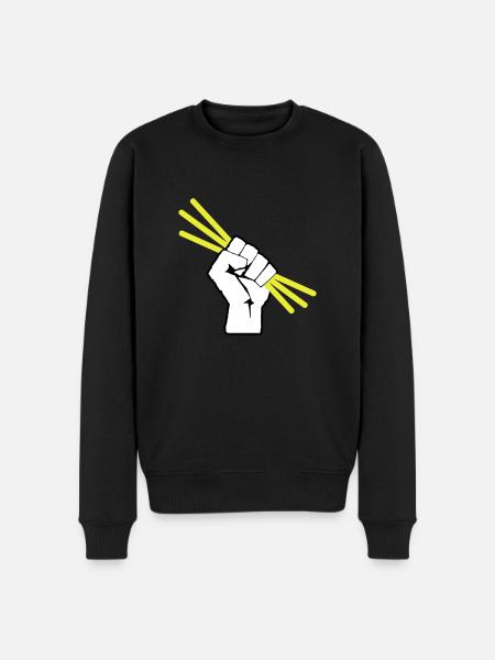 Leuchtstäbchen - Knicklicht - Faust - Männer Premium Bio Pullover - Schwarz