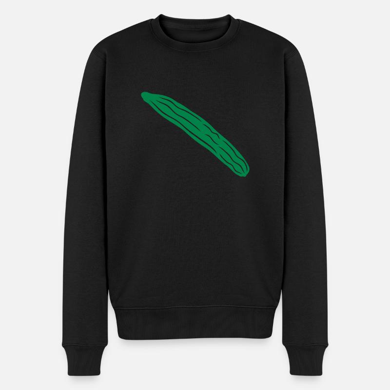 gurke - cucumber 1col - Männer Premium Bio Pullover - Schwarz
