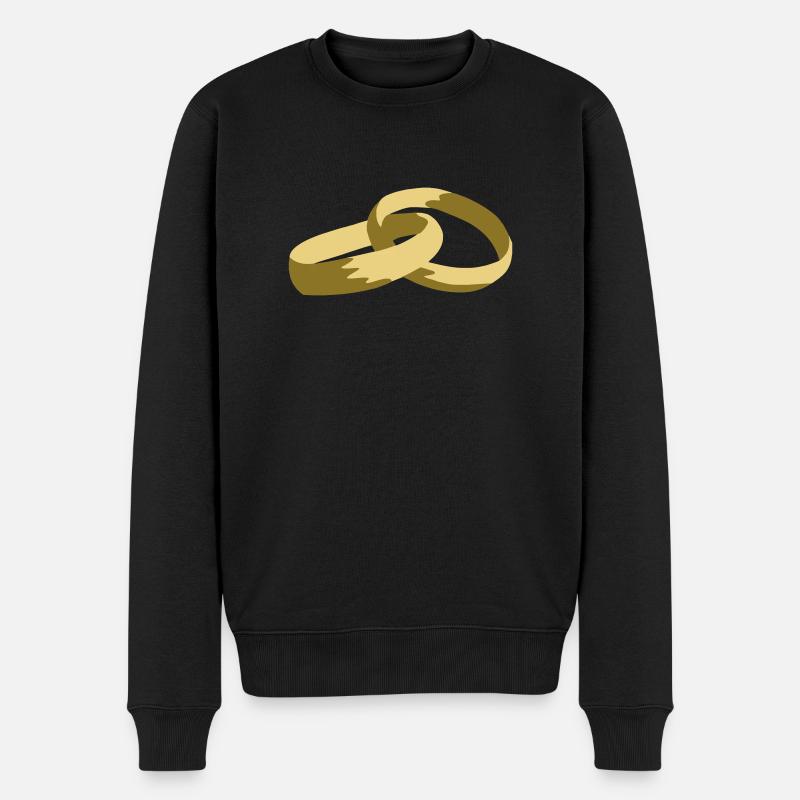 Ringe - Männer Premium Bio Pullover - Schwarz