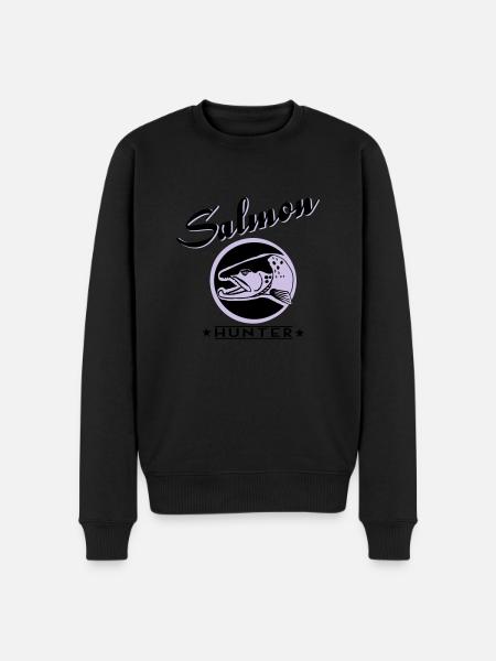 salmon hunter - Männer Premium Bio Pullover - Schwarz
