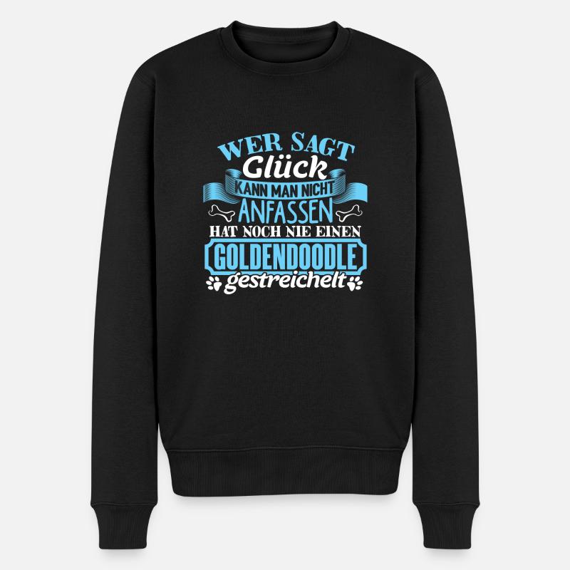 GOLDENDOODLE - Glück zum anfassen - Männer Premium Bio Pullover - Schwarz