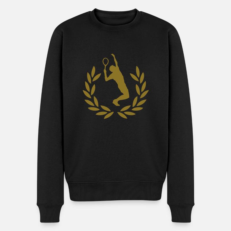 Tennis - Männer Premium Bio Pullover - Schwarz