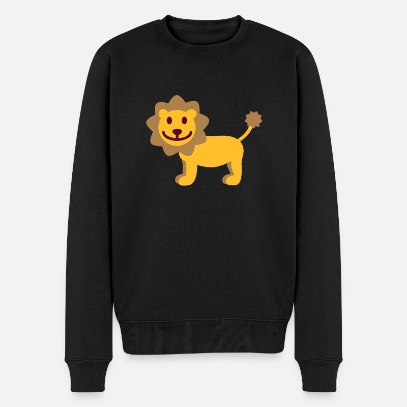 Löwe - Männer Premium Bio Pullover - Schwarz