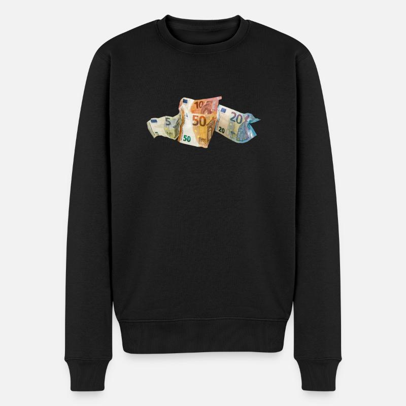 Euro-Geldscheine - Männer Premium Bio Pullover - Schwarz
