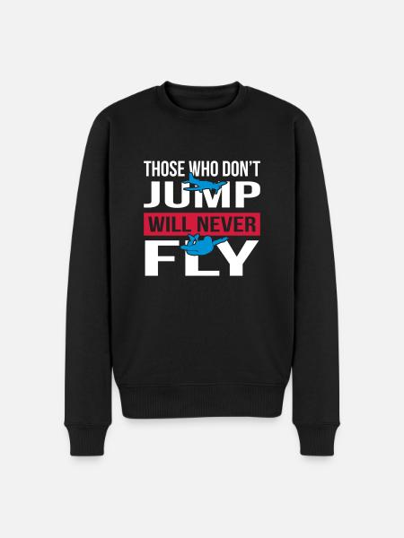 Will Never Fly Skydive - Männer Premium Bio Pullover - Schwarz