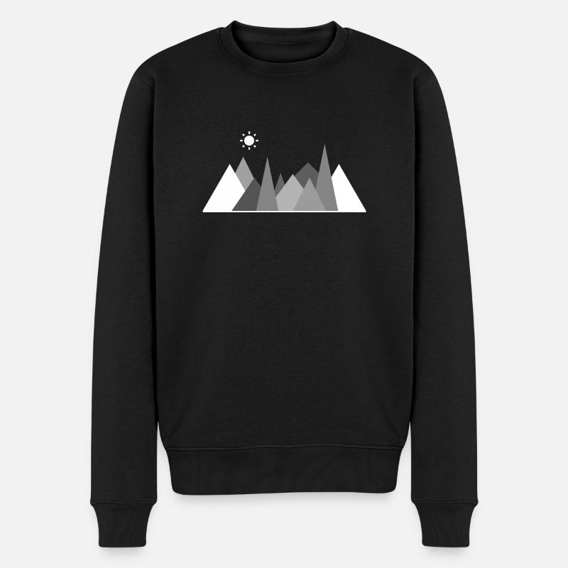 montagnes mountians moderne nature cadeau créatif mode - Pull Premium bio Homme - noir