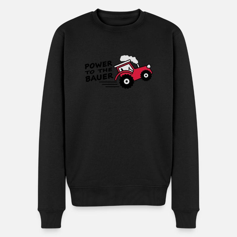 power_to_the_bauer - Männer Premium Bio Pullover - Schwarz