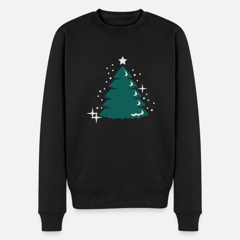 Weihnacht - Xmas - christmas - Weihnachtsbaum - 2C - Männer Premium Bio Pullover - Schwarz