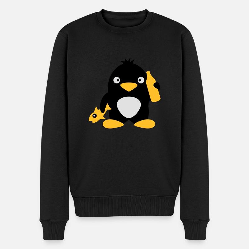 Fish And Beer Penguin - Pull Premium bio Homme - noir