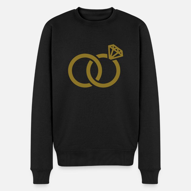 Eheringe - Männer Premium Bio Pullover - Schwarz