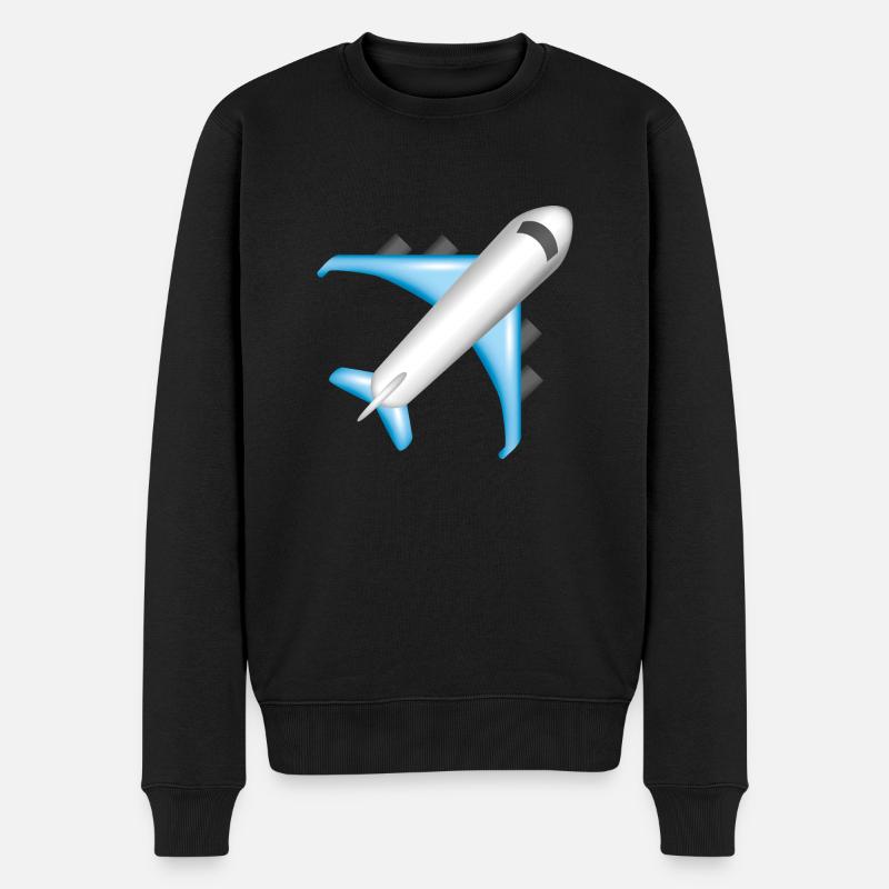 Smiley Plane - Økologisk premium-sweatshirt til mænd - sort