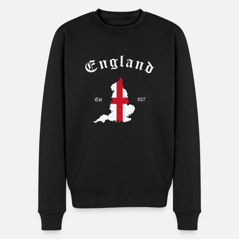 England Map - Männer Premium Bio Pullover - Schwarz
