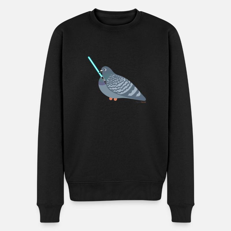 Jedi Pigeon Friend - Taube - Männer Premium Bio Pullover - Schwarz
