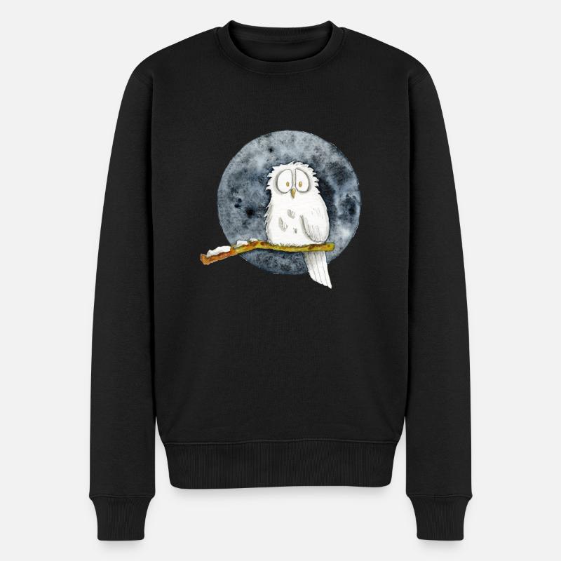 Le hibou de neige - Pull Premium bio Homme - noir