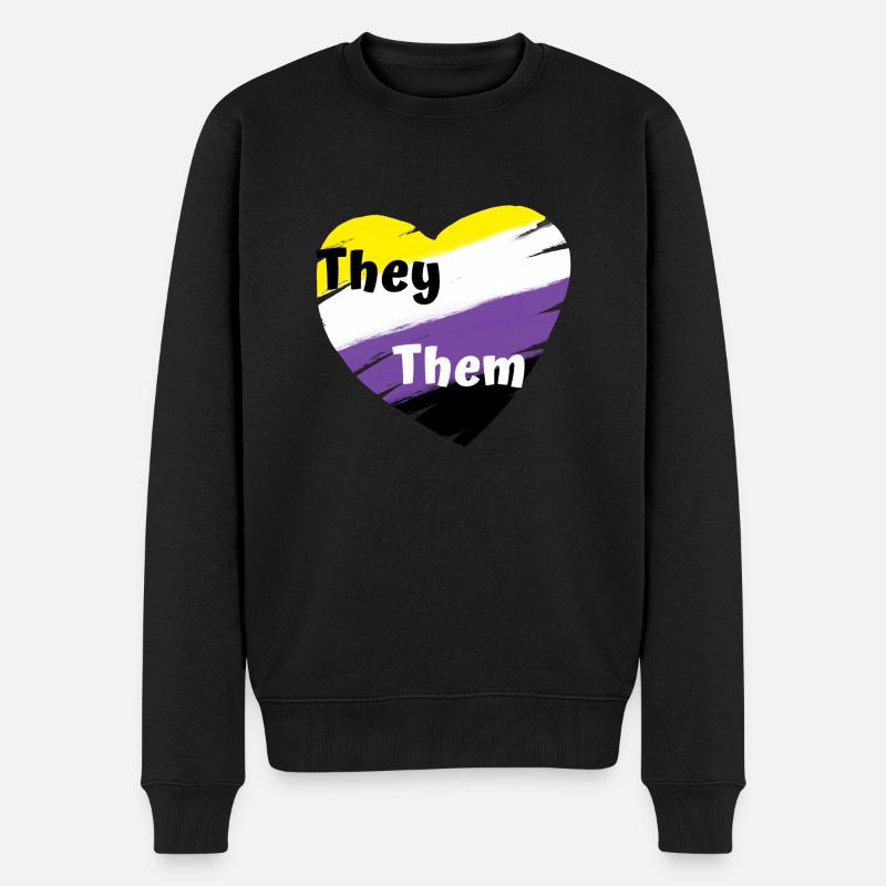 Non binary They Them - Pull Premium bio Homme - noir