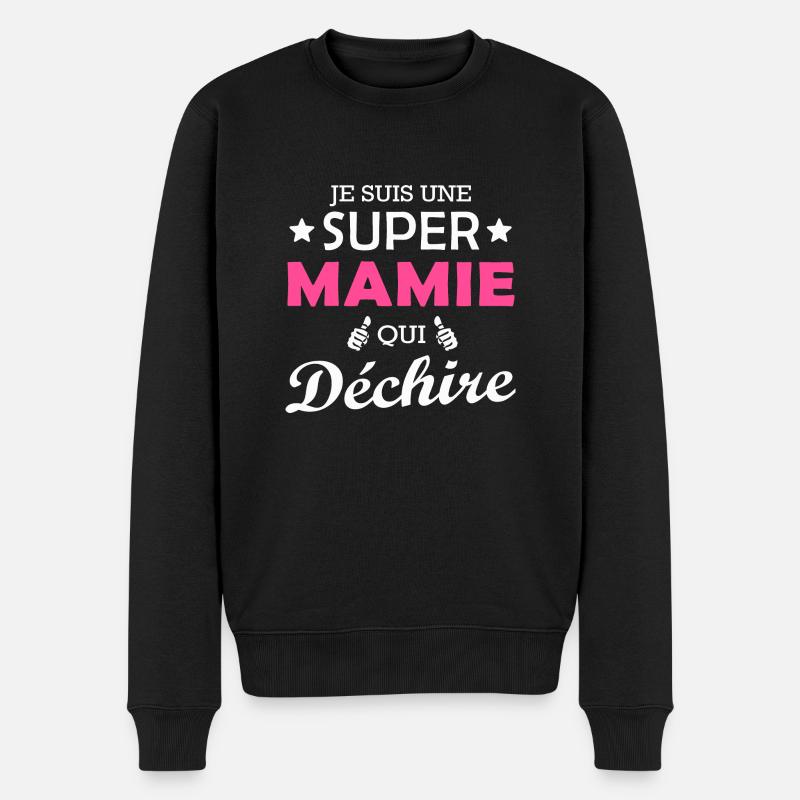 je suis une super mamie qui déchire - Pull Premium bio Homme - noir