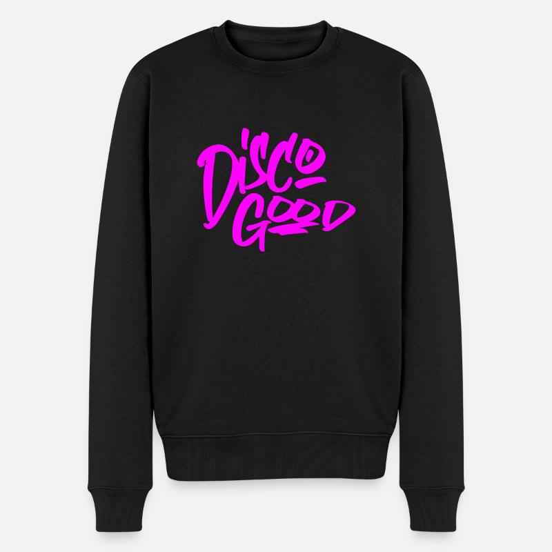 Disco Good Pink - Männer Premium Bio Pullover - Schwarz