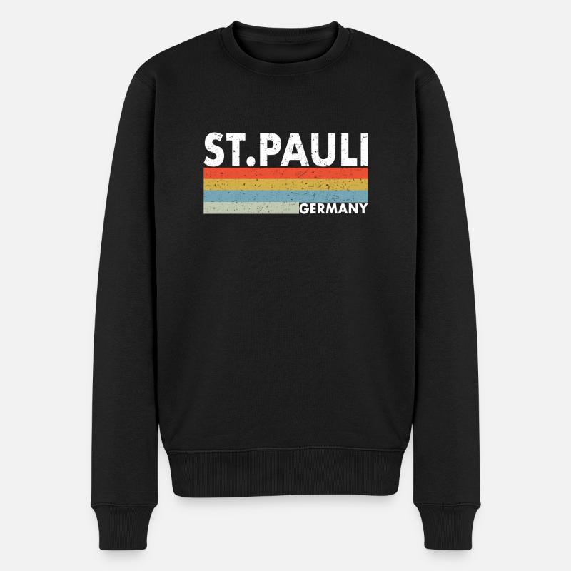St. Pauli Hamburg - Männer Premium Bio Pullover - Schwarz