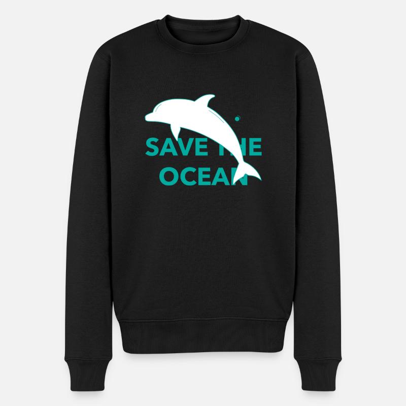 Save The Ocean - Männer Premium Bio Pullover - Schwarz