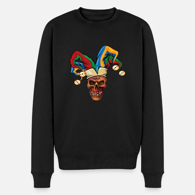 Skull Fasnet Fastnacht Fasching Karneval - Männer Premium Bio Pullover - Schwarz