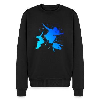 Parkour Free Running Free Runner Parcours - Männer Premium Bio Pullover - Schwarz - Vorne - Nico (187cm)