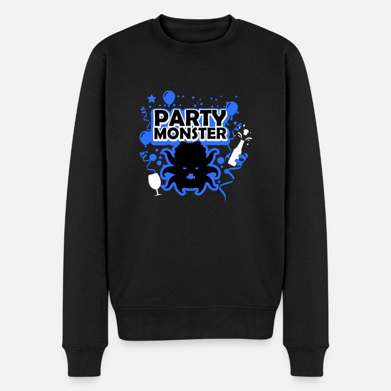 Partymonster blau - Männer Premium Bio Pullover - Schwarz