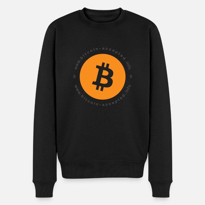 bitcoin ACCEPTED HERE - Männer Premium Bio Pullover - Schwarz