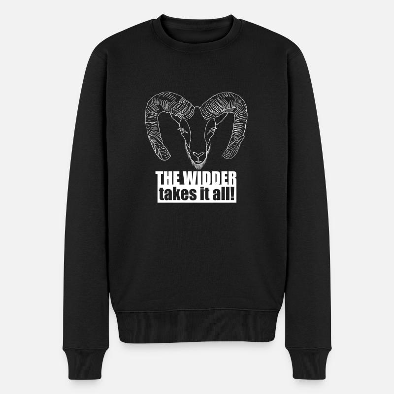The Widder takes it all Horoskop - Männer Premium Bio Pullover - Schwarz