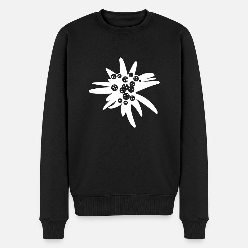 edelweiß - Männer Premium Bio Pullover - Schwarz