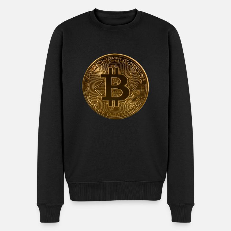 Bitcoin - Männer Premium Bio Pullover - Schwarz