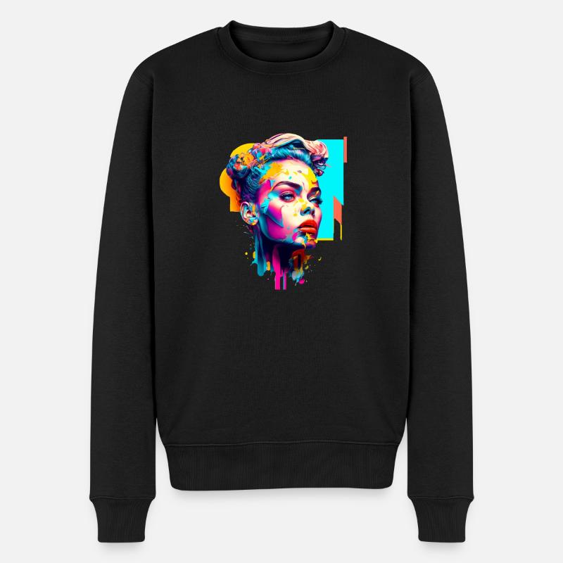 Pop-Art - Männer Premium Bio Pullover - Schwarz