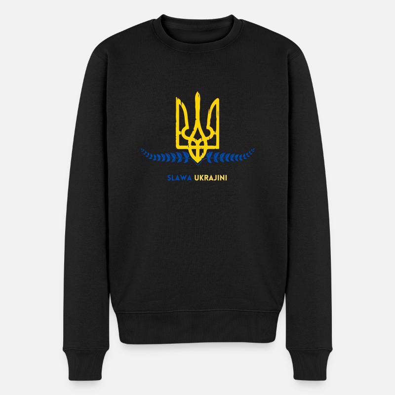 Ruhm der Ukraine - Männer Premium Bio Pullover - Schwarz