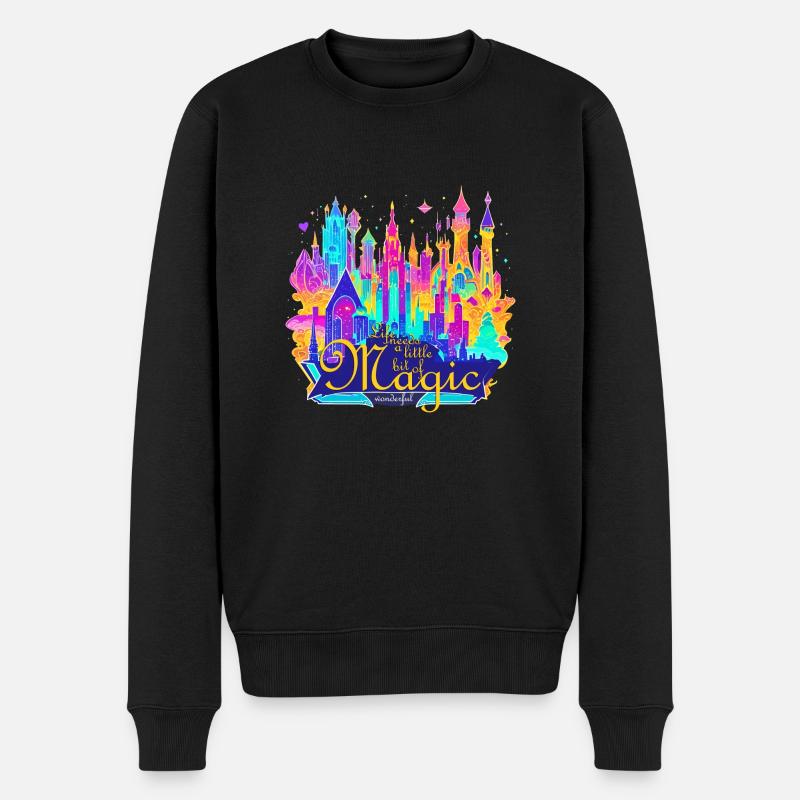 Das Leben braucht Magie - Männer Premium Bio Pullover - Schwarz