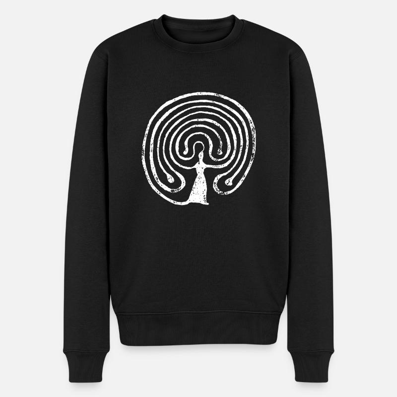 Labyrinthe - Pull Premium bio Homme - noir