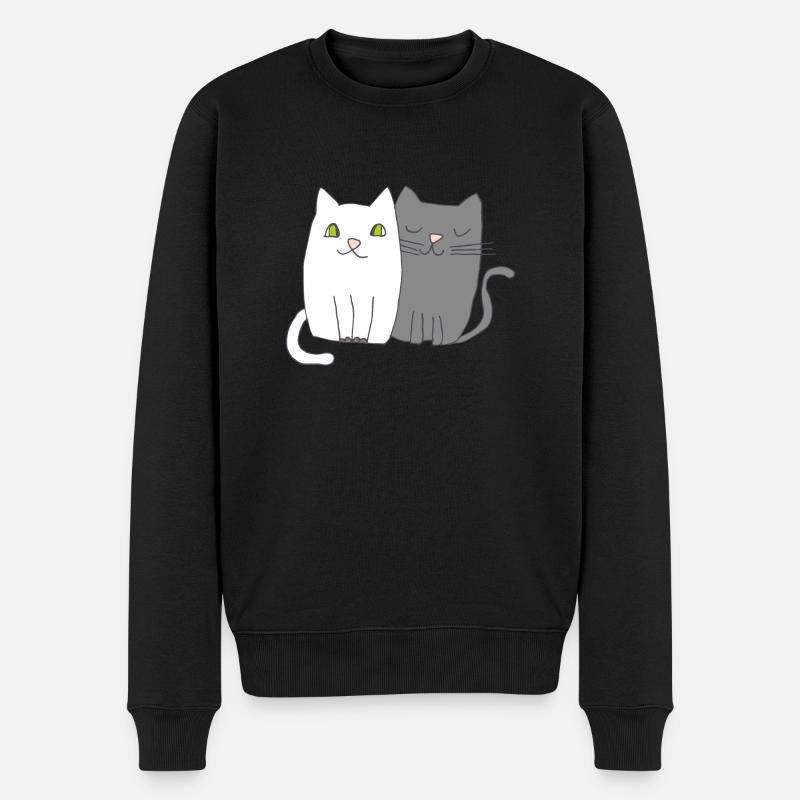 Chats Noir & Blanc - Pull Premium bio Homme - noir