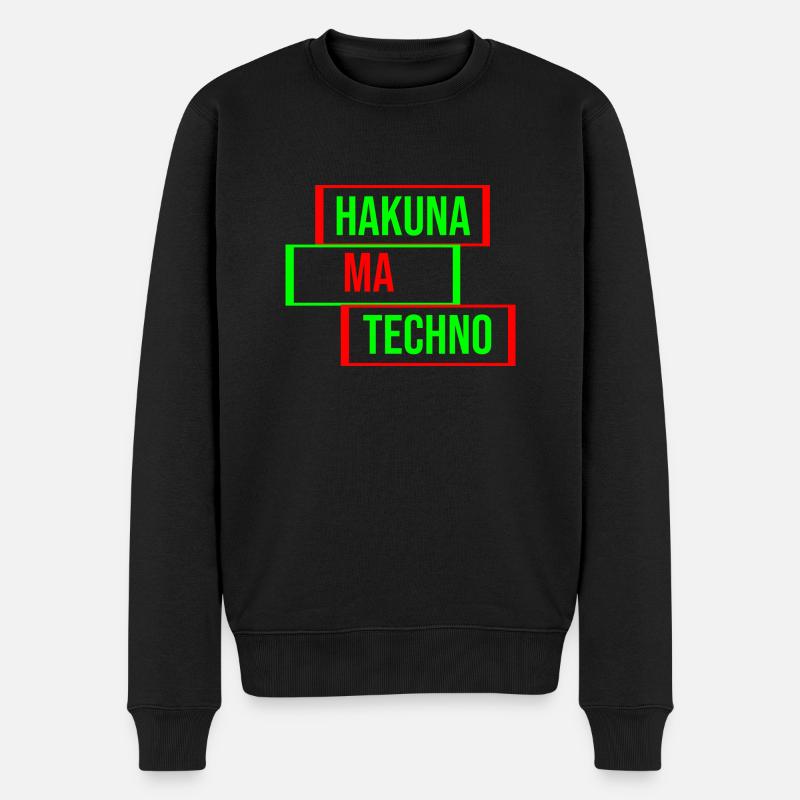 Techno-Musik-Zitat - Männer Premium Bio Pullover - Schwarz