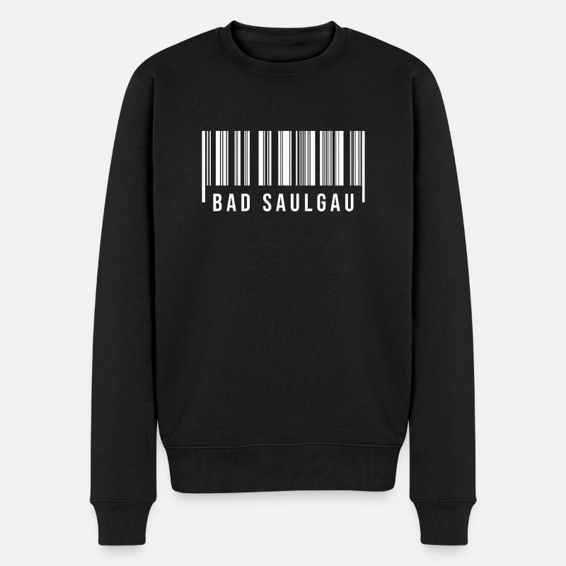 Schwabe Strichcode Bad Saulgau - Männer Premium Bio Pullover - Schwarz