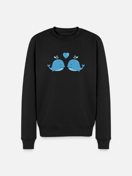 Baleines amoureuses - Pull Premium bio Homme - noir