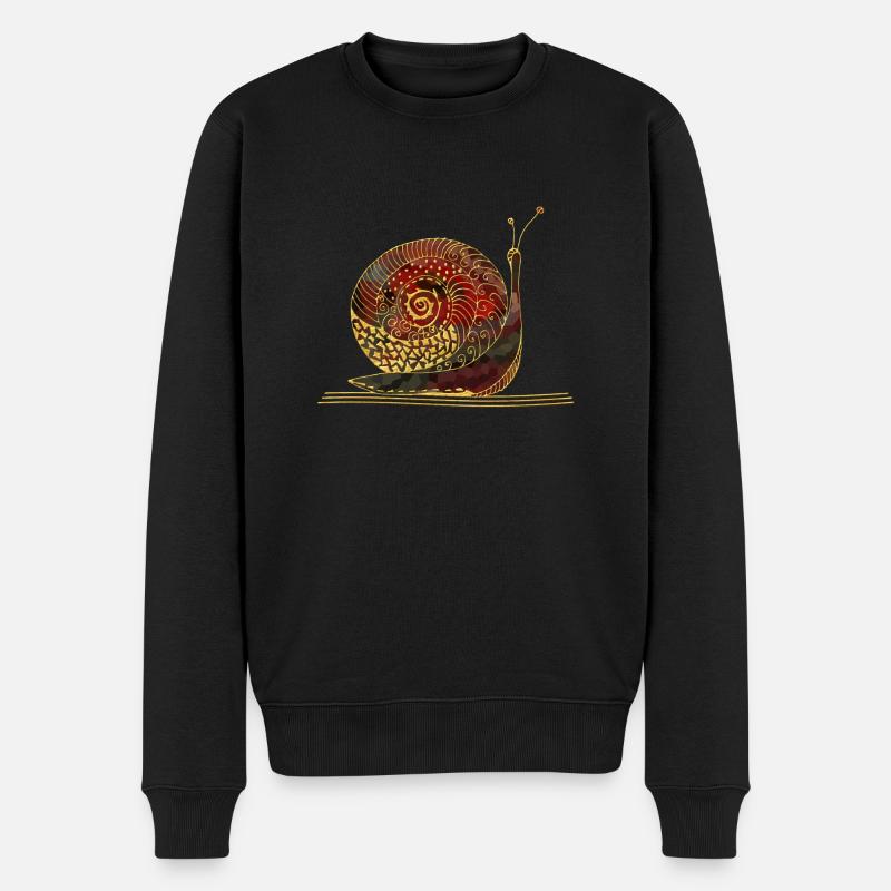 Schnecke - Männer Premium Bio Pullover - Schwarz