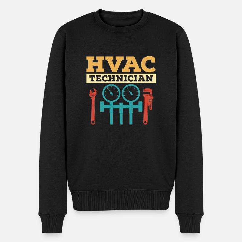 HVAC Technician AC Tech Installer - Men's Premium Organic Jumper - black