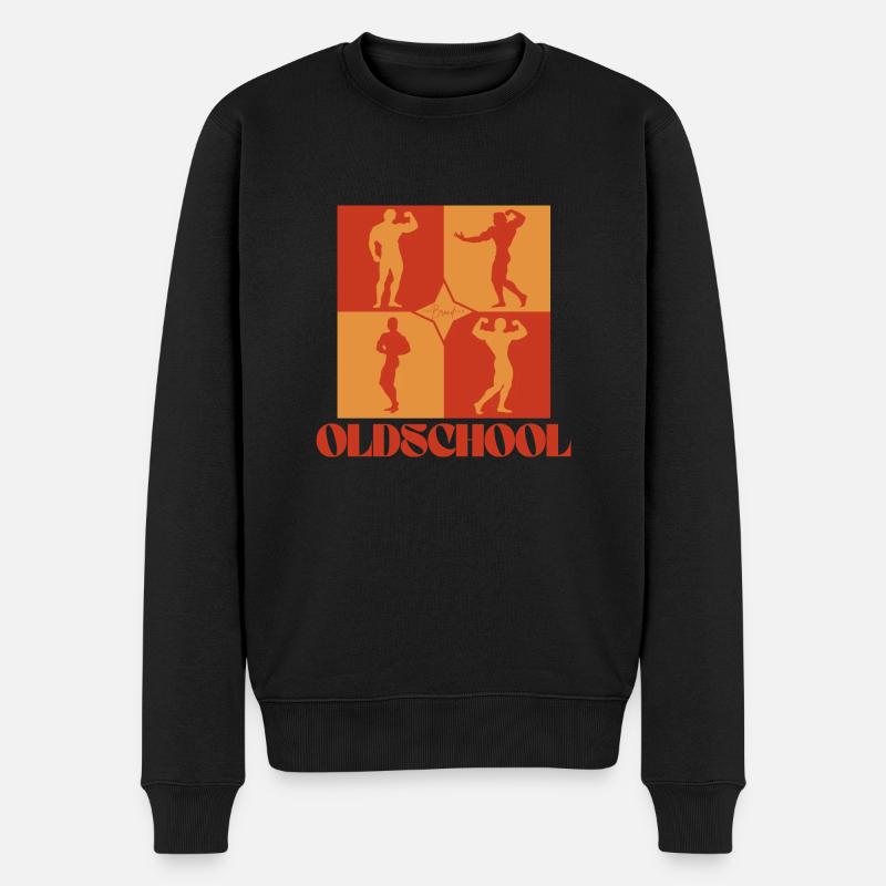 Oldschool - Männer Premium Bio Pullover - Schwarz