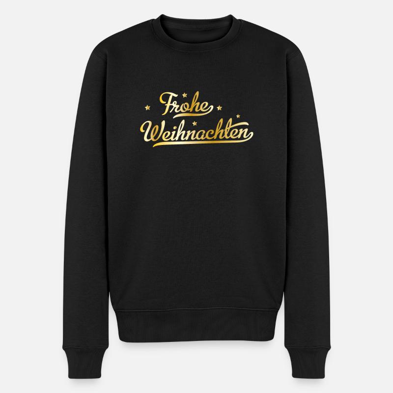 Frohe Weihnachten - Männer Premium Bio Pullover - Schwarz