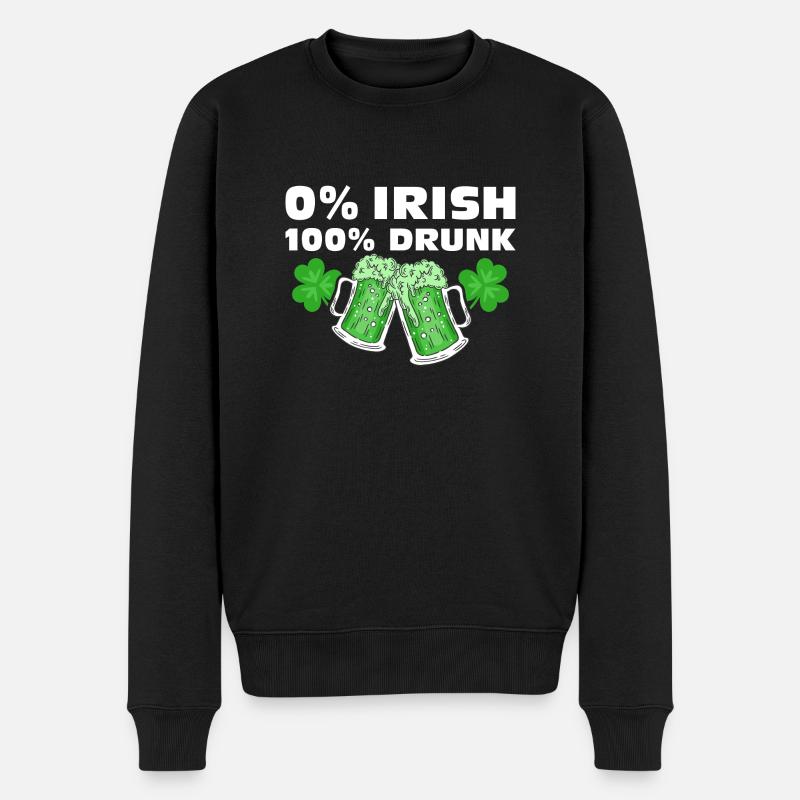 0 % Irlandais 100 % Ivre - Pull Premium bio Homme - noir