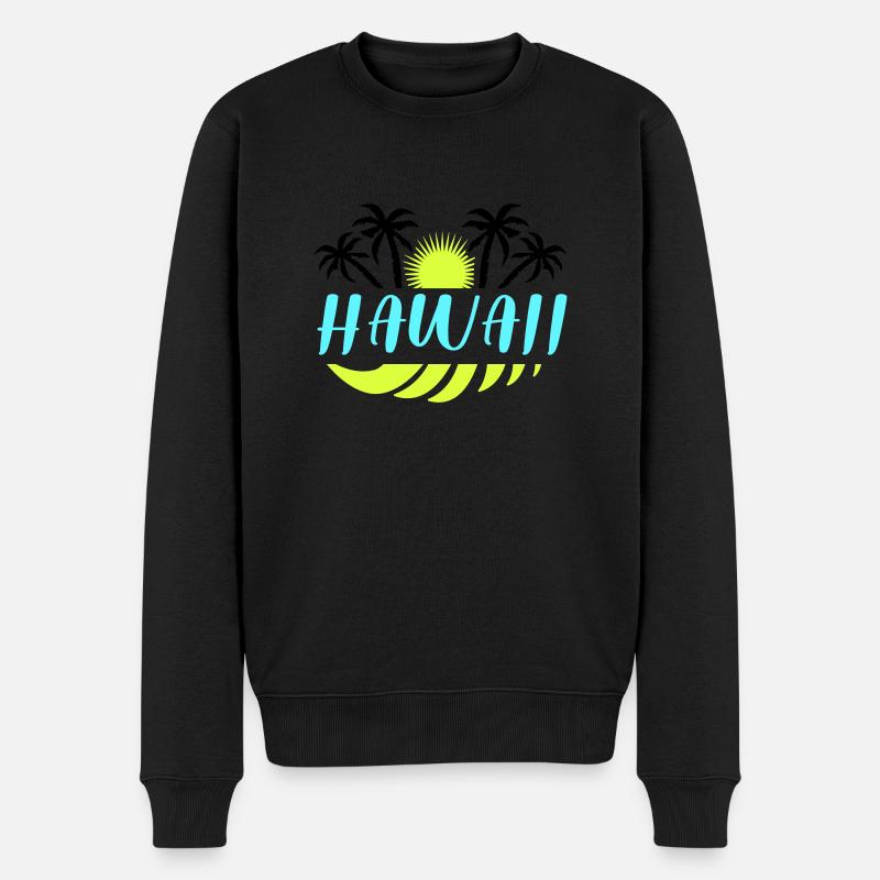 hawaii - Männer Premium Bio Pullover - Schwarz