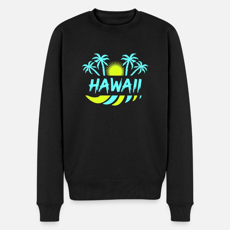 hawaii - Männer Premium Bio Pullover - Schwarz