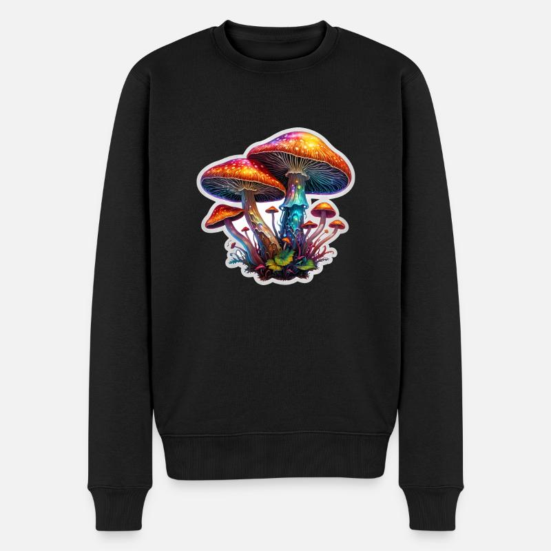 Zauberpilze - Männer Premium Bio Pullover - Schwarz