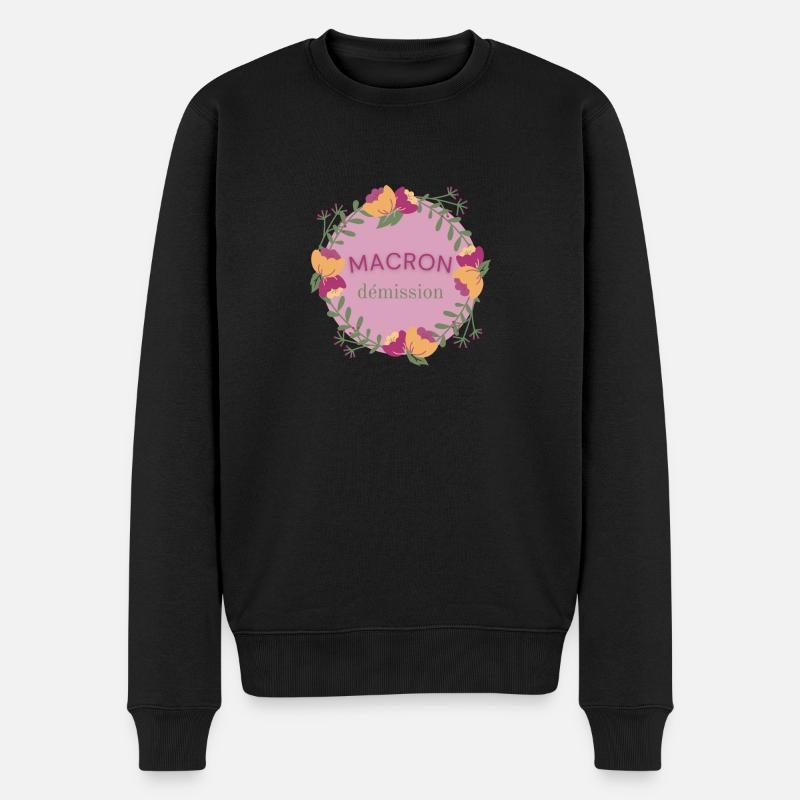 Macron tritt zurück - Männer Premium Bio Pullover - Schwarz
